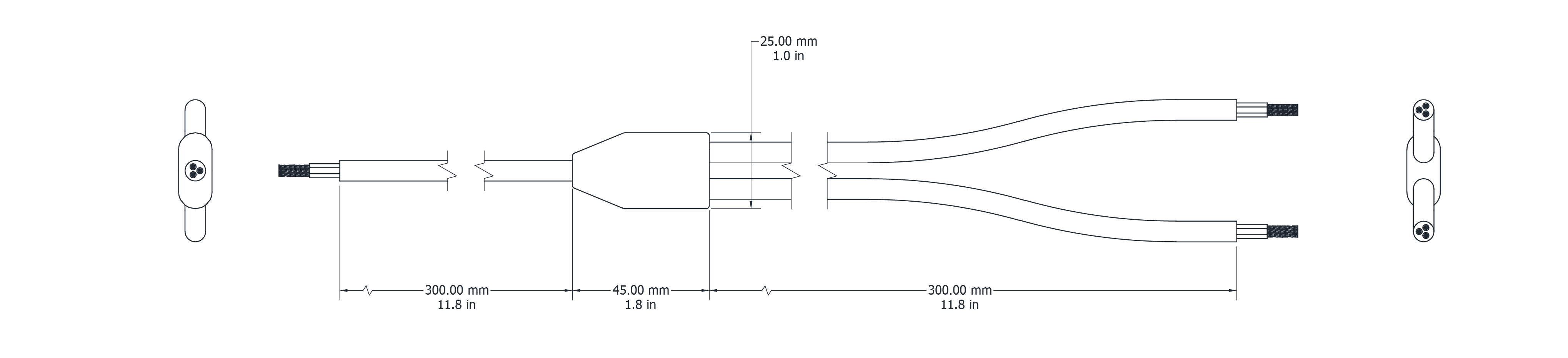 Drawing Image for Y Cable - 3 Core 
