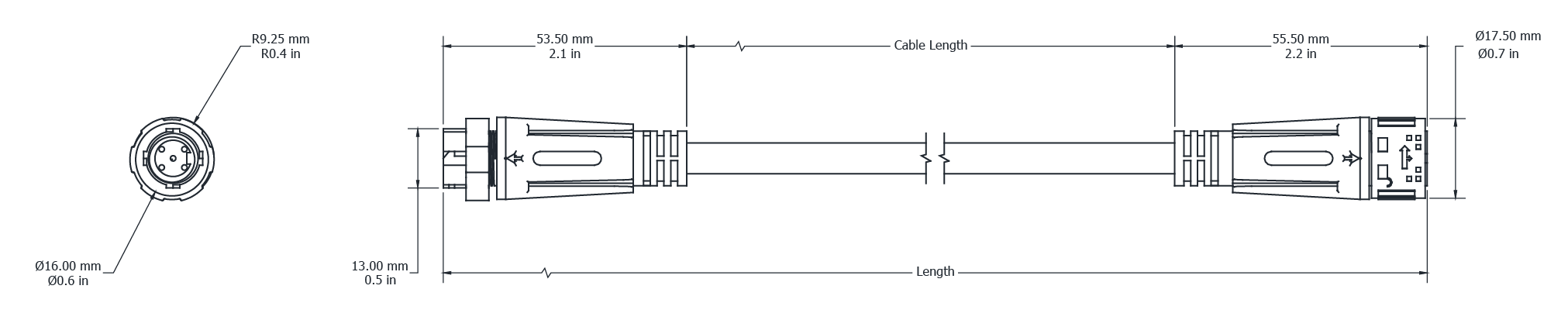 Drawing Image for Extension Cable