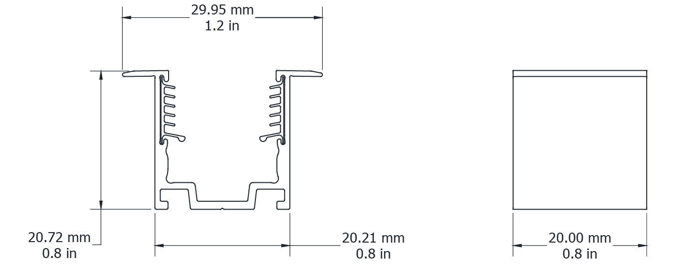 Drawing Image for Ultimo Neon 16 Recessed Grip Clip
