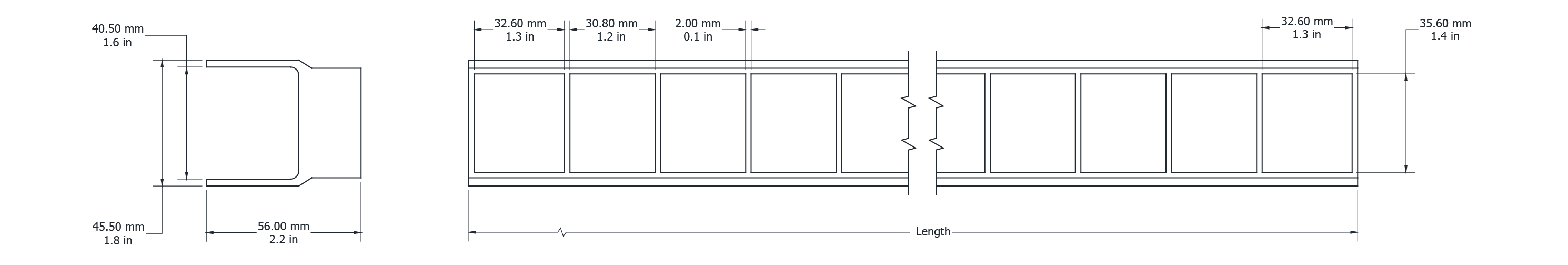 Drawing Image for Element 40 Anti-Glare Symmetric Louvre