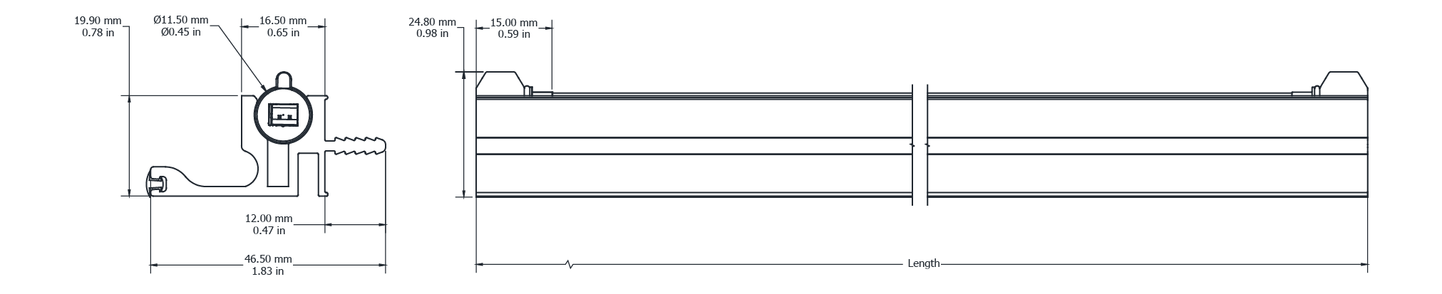 Drawing Image for Uptrack Door Pull