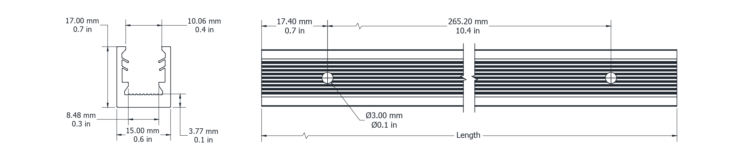 Drawing Image for Ultimo Neon 10 Flexible Grip Silicone Profile