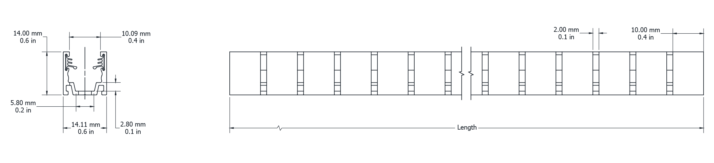 Drawing Image for Ultimo Neon 10 Flexible Grip Profile