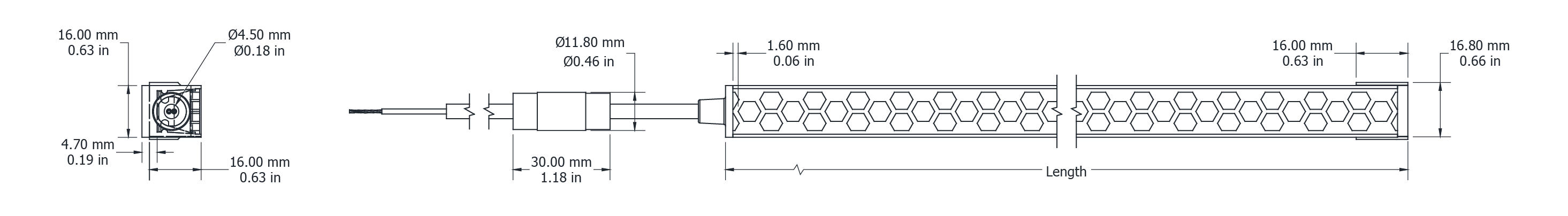 Drawing Image for Ultimo Neon 16 Anti-Glare Hex SV 