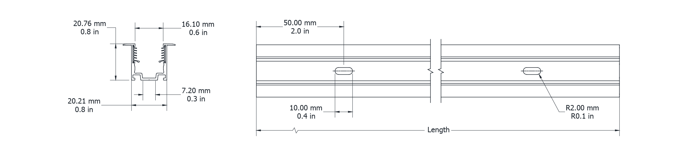 Drawing Image for Ultimo Neon 16 Recessed Grip Profile