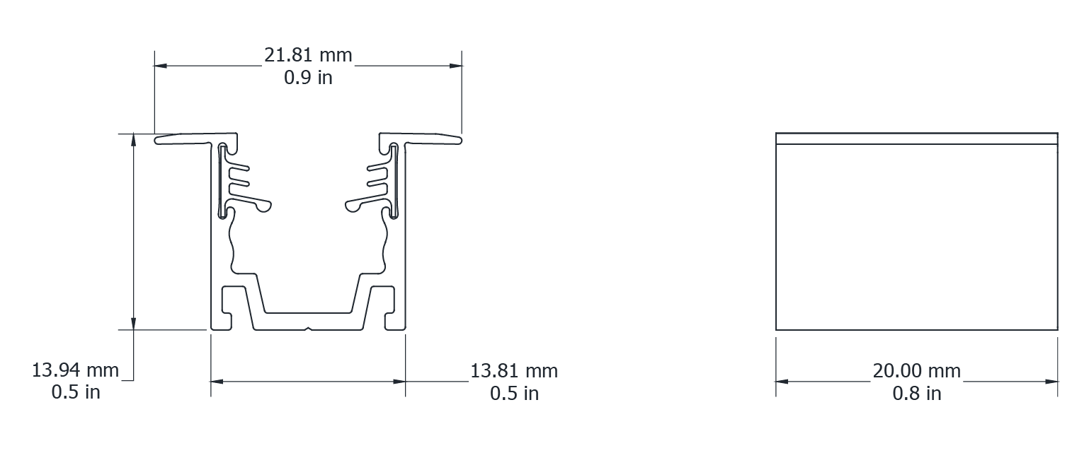 Drawing Image for Ultimo Neon 10 Recessed Grip Clip