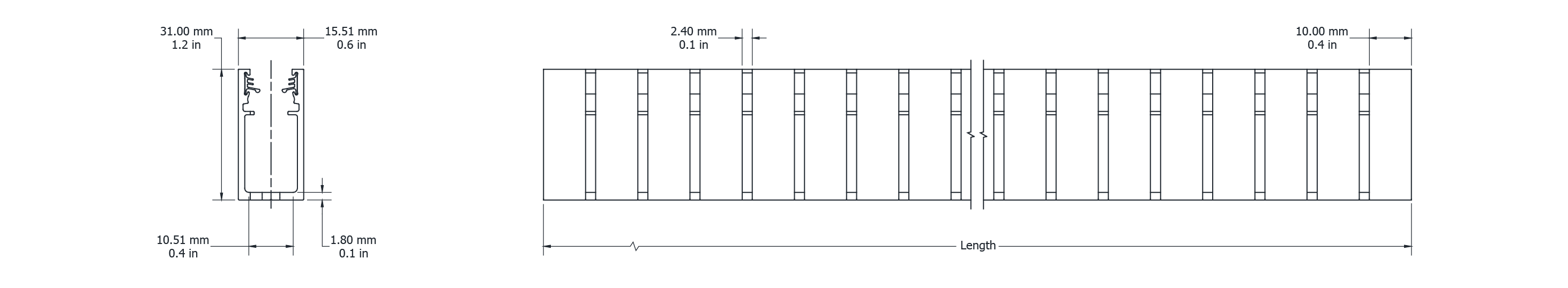 Drawing Image for Ultimo Neon 10 Wireway Flexible Grip Profile