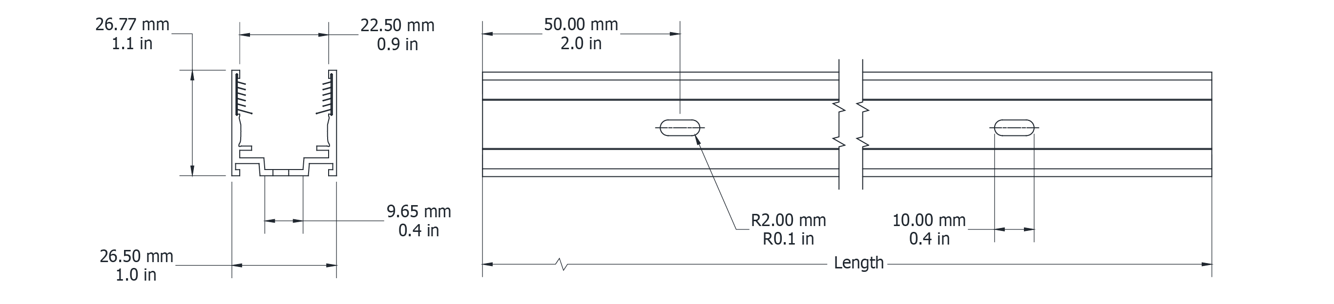 Drawing Image for Ultimo Neon 22 TV Surface Grip Profile