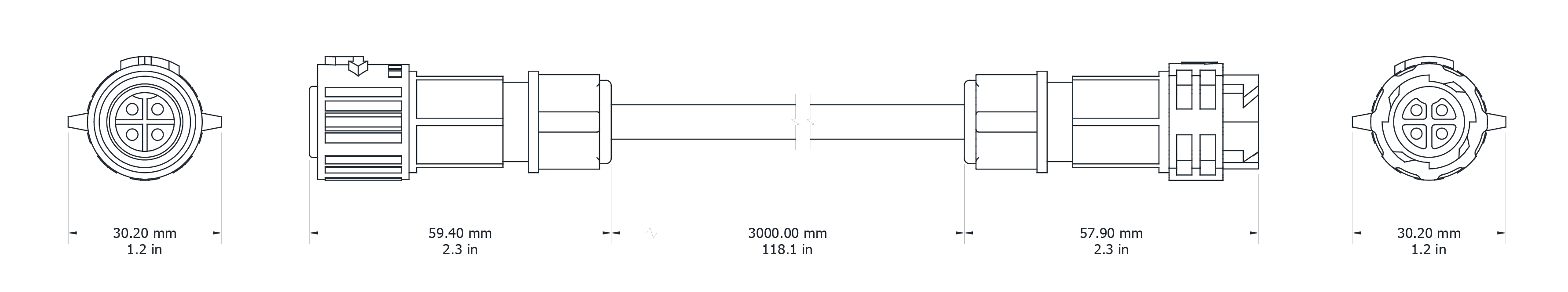 Drawing Image for Link Cable - 4 Pin 