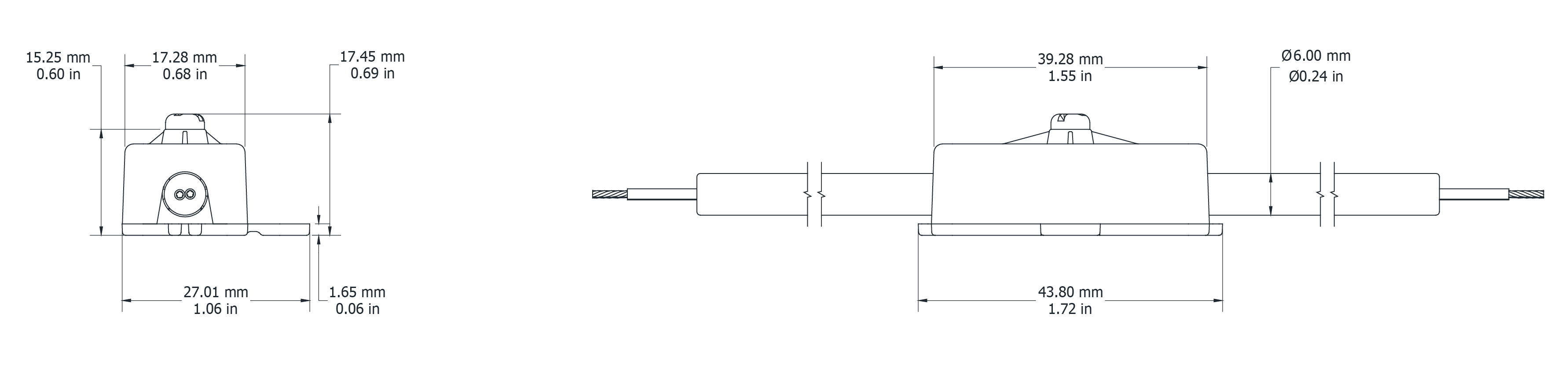 Drawing Image for Gel Filled Connector 2 Pole 
