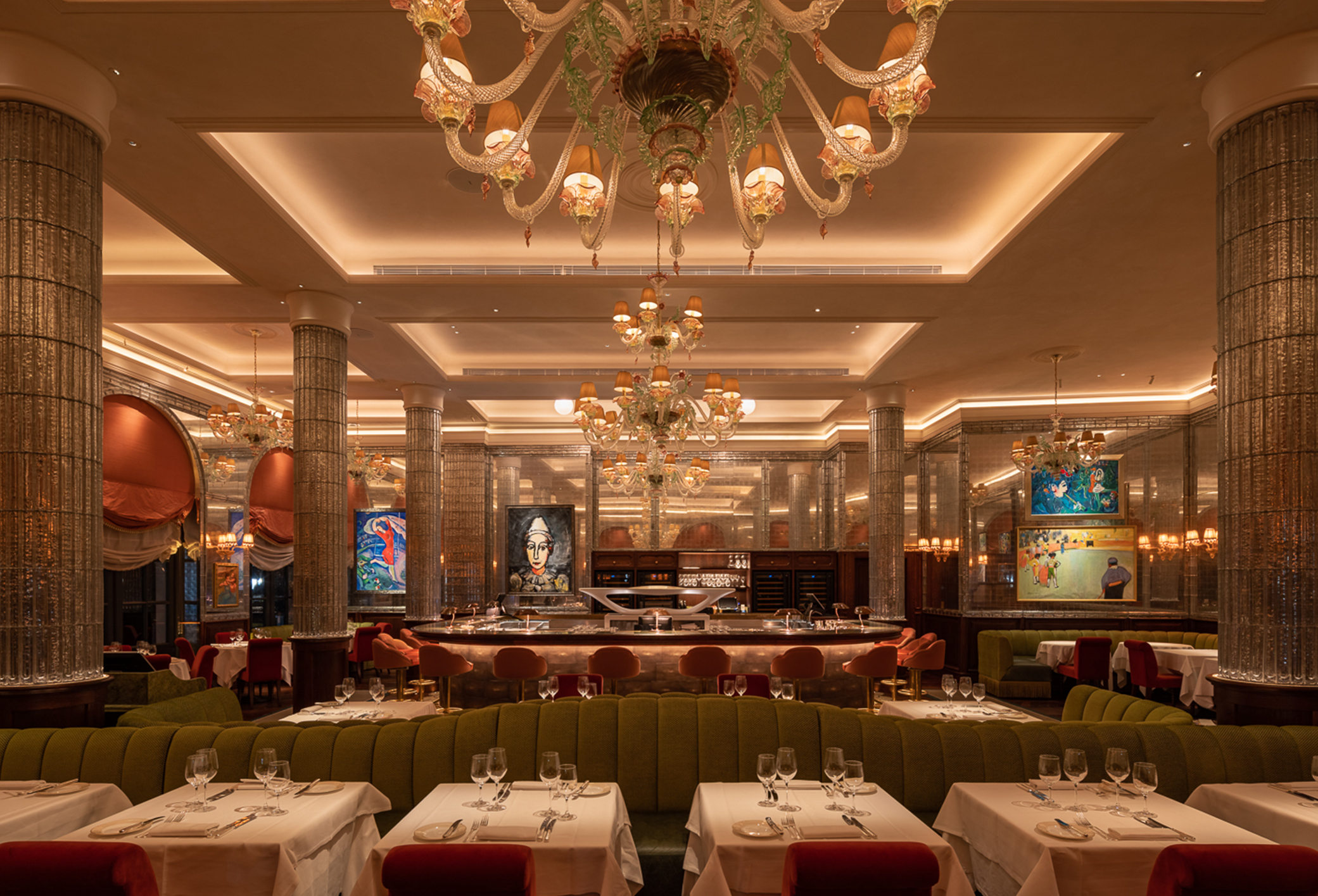 Scotts Richmond London restaurant interior with elegant architectural LED lighting design