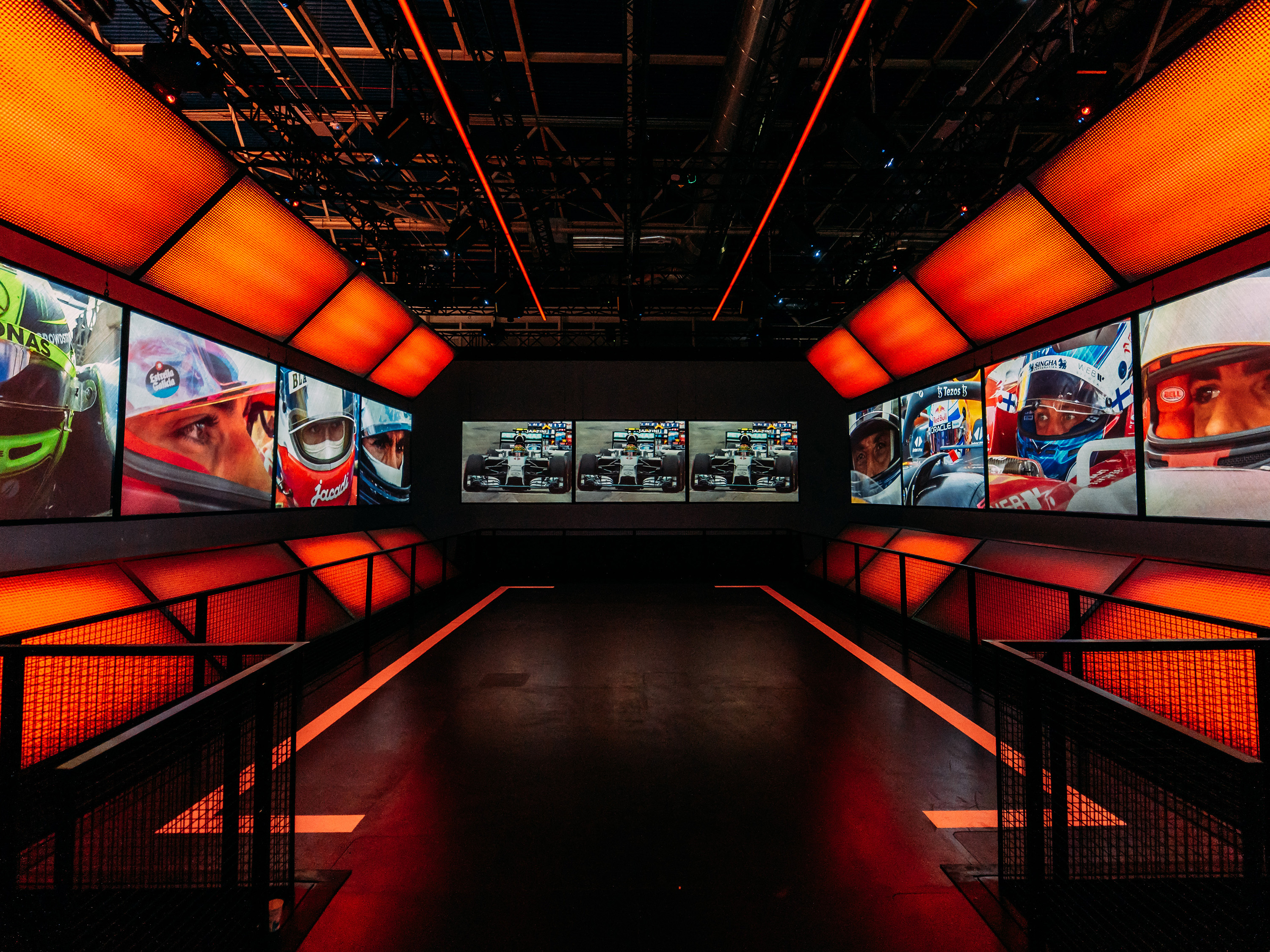 Formula 1 Exhibition Madrid featuring immersive LED lighting installation
