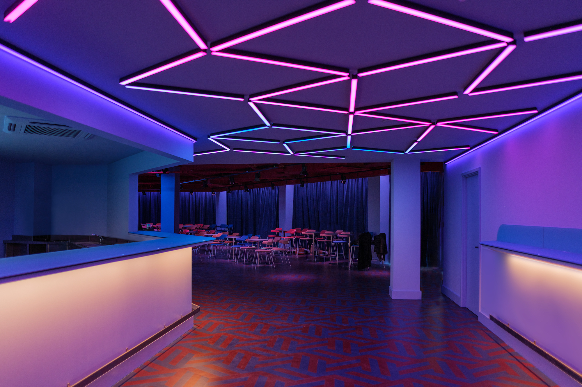 Wales Millennium Centre Cardiff interior featuring dynamic LEDFlex architectural lighting design