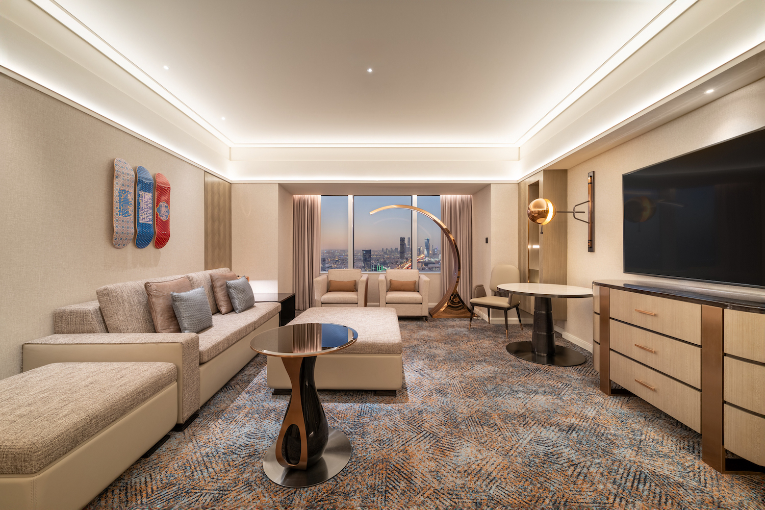 Four Seasons Riyadh hotel suite featuring bespoke LEDFlex hospitality lighting design