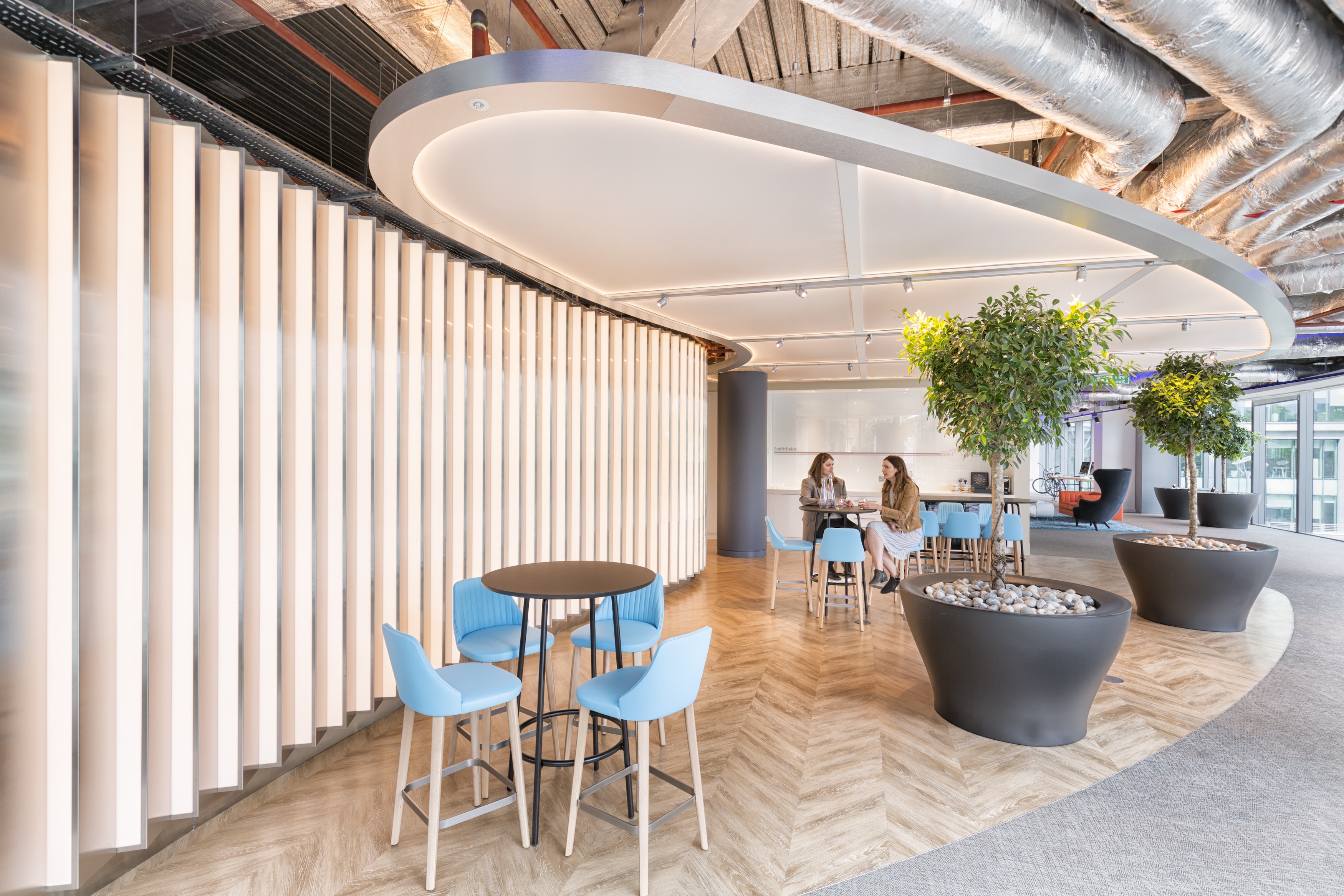 Visa Innovation Centre London workspace interior featuring modern architectural LED lighting design