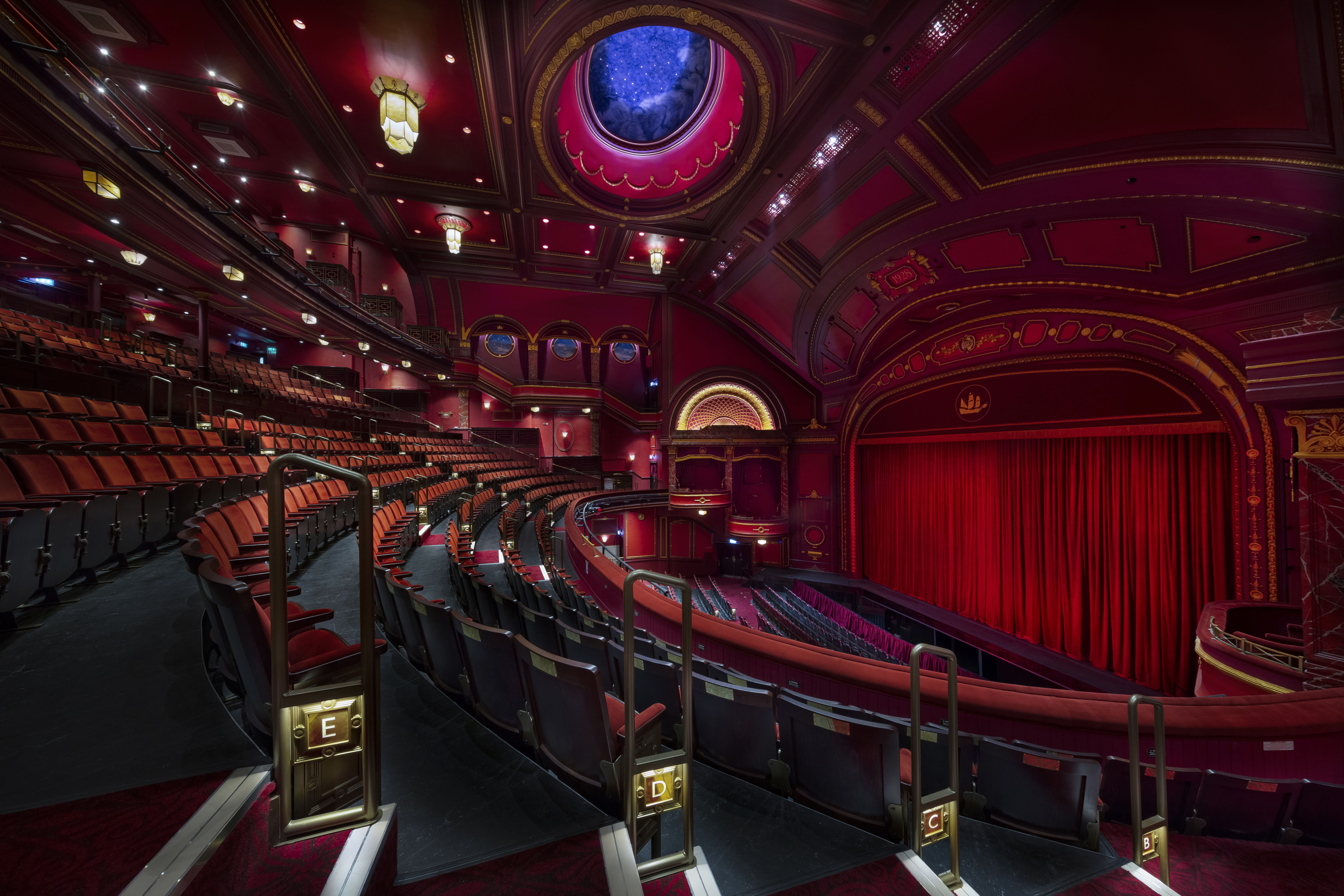 Mayflower Theatre Southampton auditorium featuring bespoke architectural LED lighting design