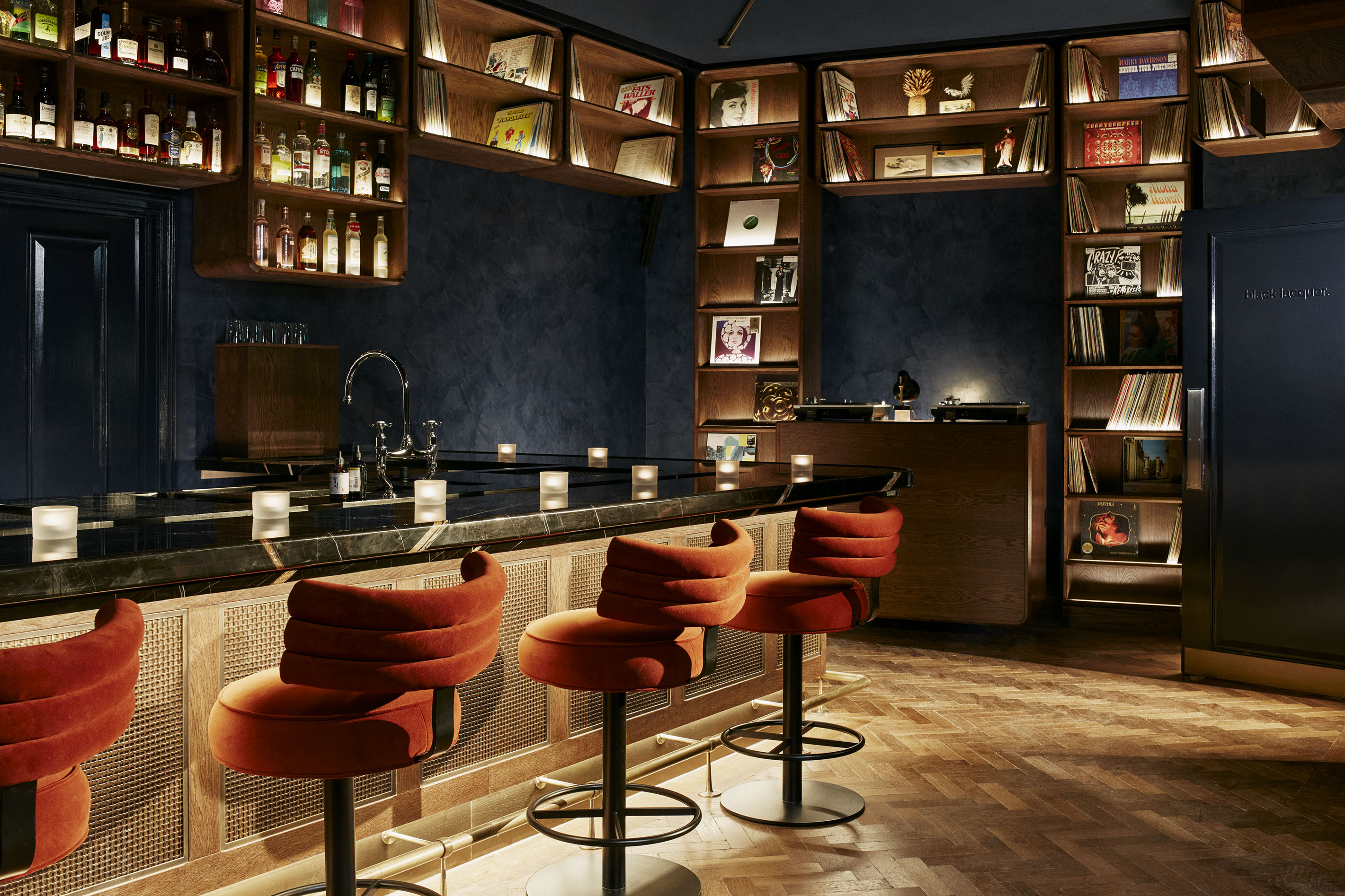 Hyde London City bar interior showcasing warm hospitality lighting design in London UK