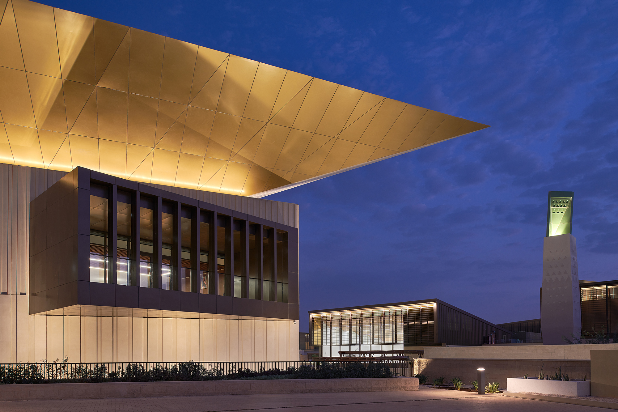 Misk School Riyadh illuminated facade showcasing sustainable architectural lighting design by LEDFlex