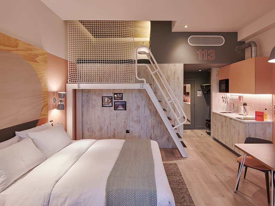 room2 Southampton hotel room featuring bespoke LED lighting design for modern hospitality interiors