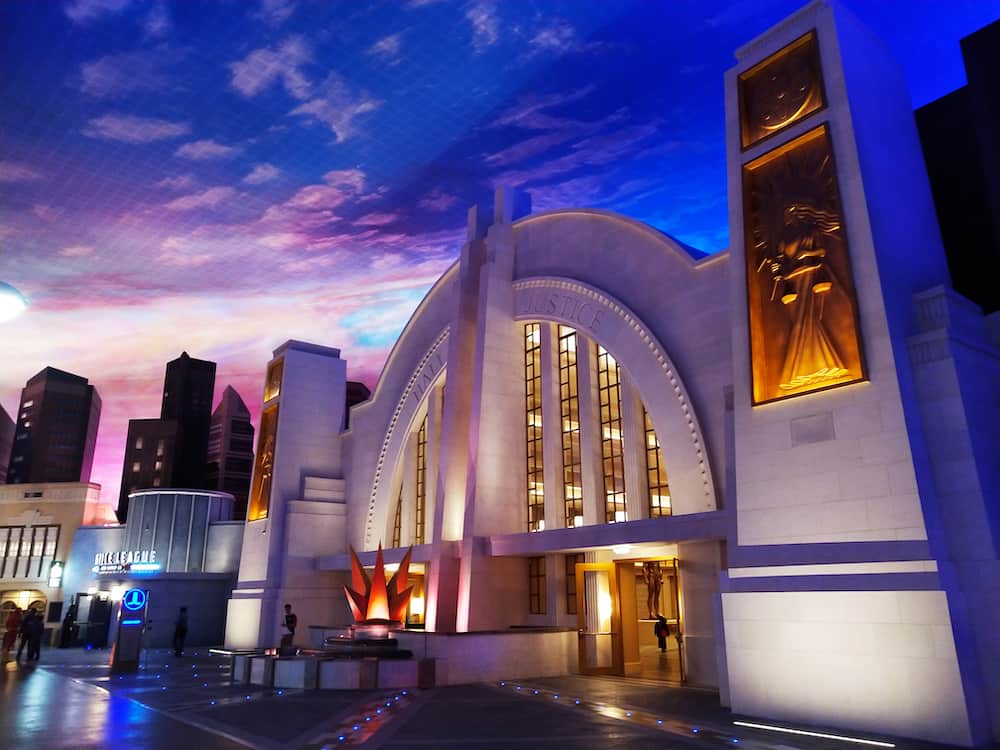 Warner Bros Park Abu Dhabi exterior featuring bespoke architectural LED lighting design